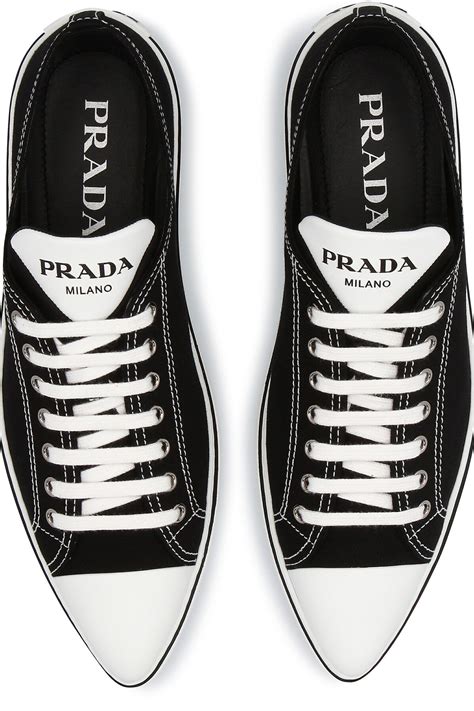 prada pointed toe sneaker|fashion sneaker Prada shoes.